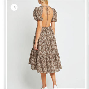 O.P.T Cotton Astrid Dress in Brown Floral